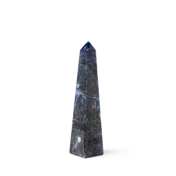 Large Blue Kiyoko Sodalite Obelisk with striking celestial patterns