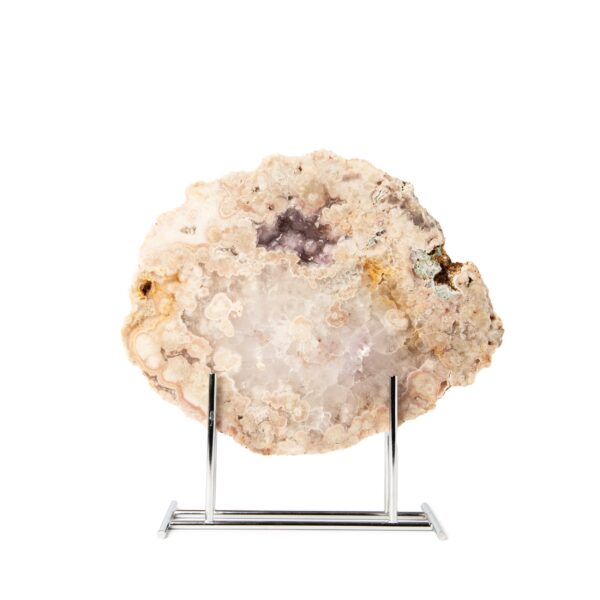 Masada Pink Amethyst Slab on Silver Stand