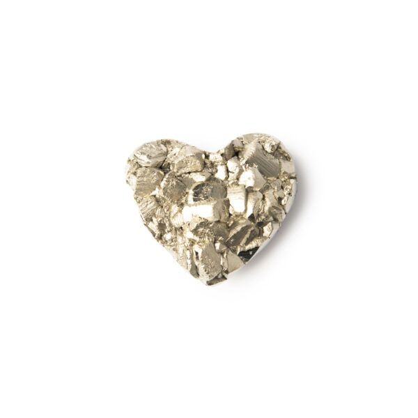 Silver Abraham Pyrite Heart Crystal Stone